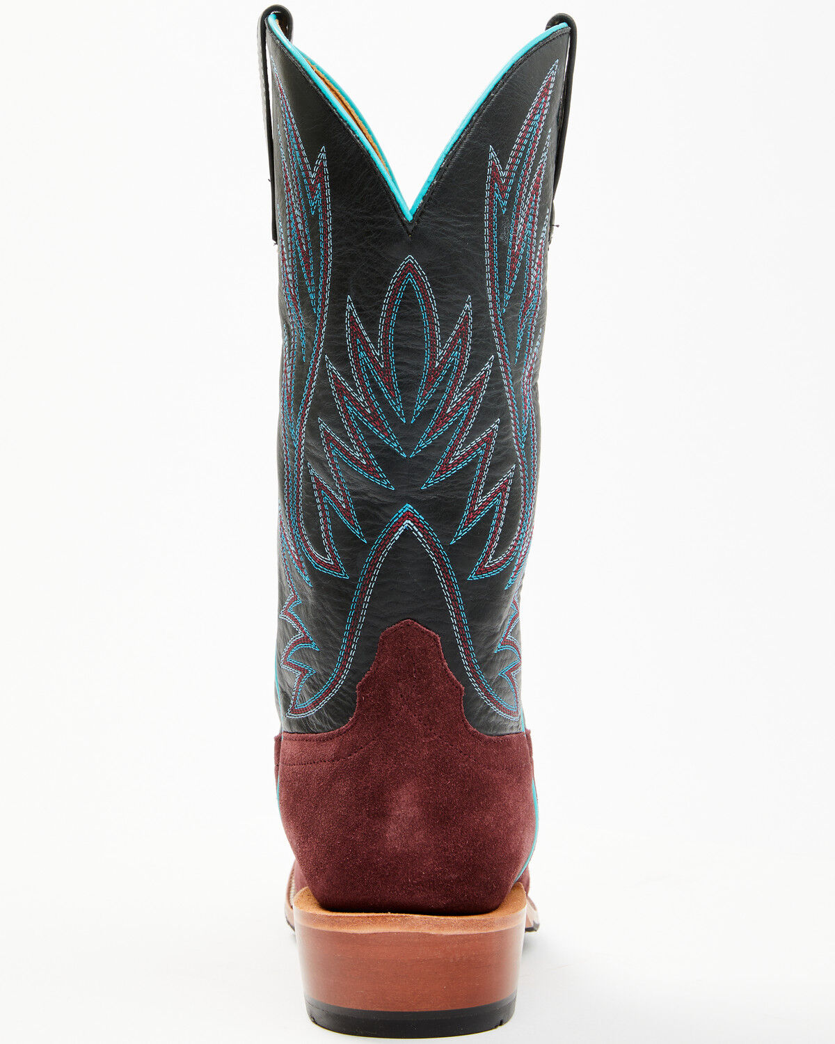Image #5 - Horse Power Men's Suede Western Boots - Square Toe, Burgundy, hi-res