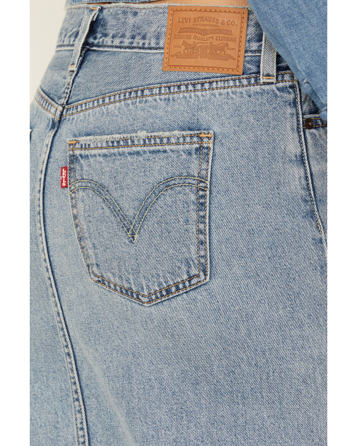 Image #4 - Levi's Premium Women's Ankle Column Denim Skirt, Light Wash, hi-res