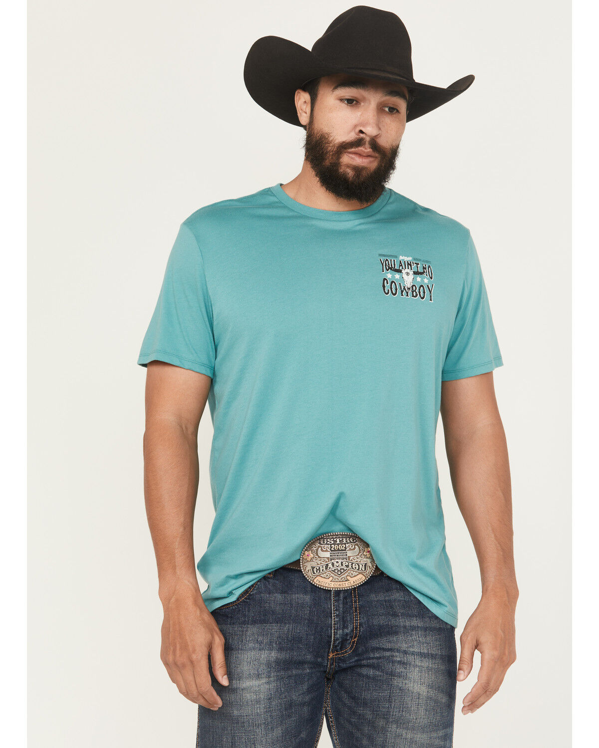 Image #2 - Rock & Roll Denim Men's Dale Brisby Short Sleeve Graphic T-Shirt, Teal, hi-res