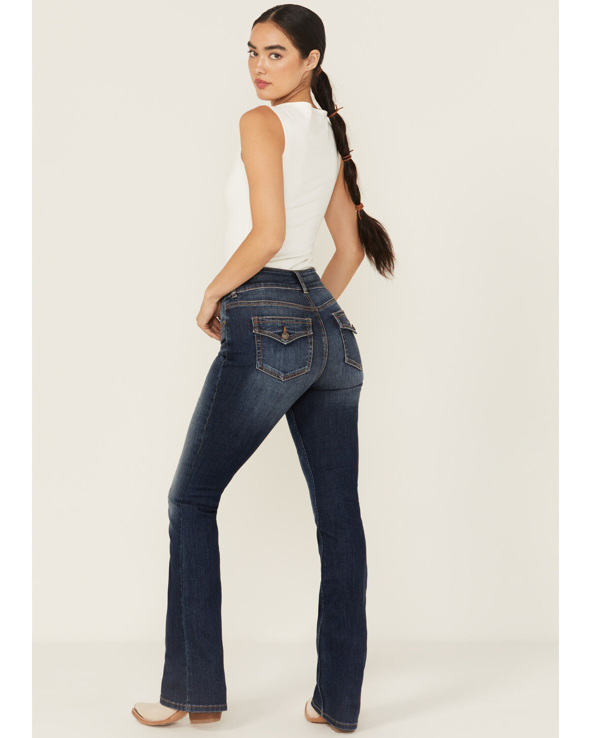 Product Name:  Shyanne Women's Rhine High Rise Dark Wash Bootcut Stretch Denim Jeans