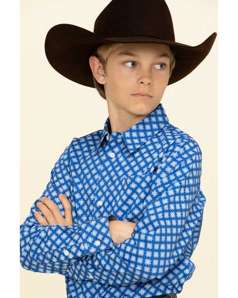 Image #3 - Cody James Boys' Astro Geo Print Button Long Sleeve Western Shirt , , hi-res