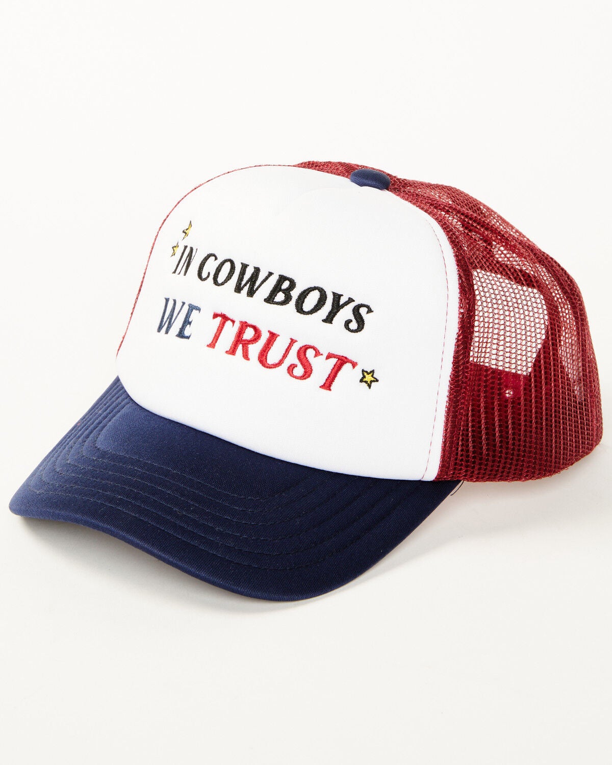 Shyanne Women's In Cowboys We Trust Ball Cap, Red/white/blue, hi-res