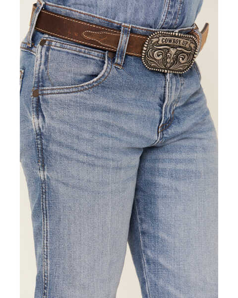Wrangler Boys' Regular Medium Wash Slim Straight Jeans, Medium Wash, hi-res