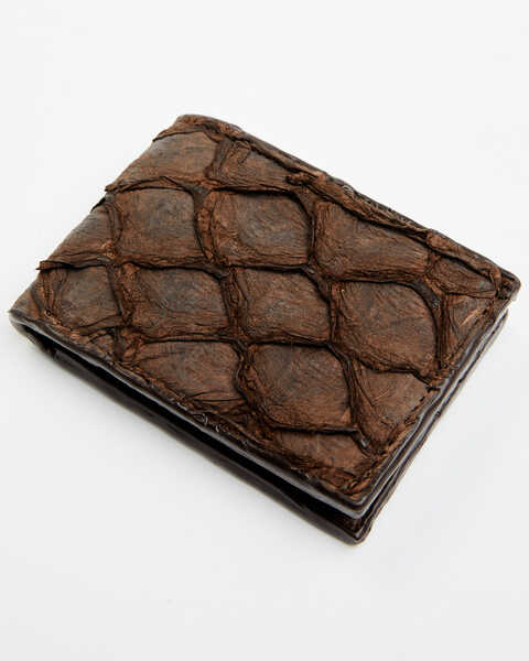 Cody James Men's Exotic Pirarucu Bi-Fold Wallet, Brown, hi-res