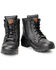 Image #1 - Milwaukee Leather Women's Front Lace Motorcycle Boots - Round Toe, Black, hi-res