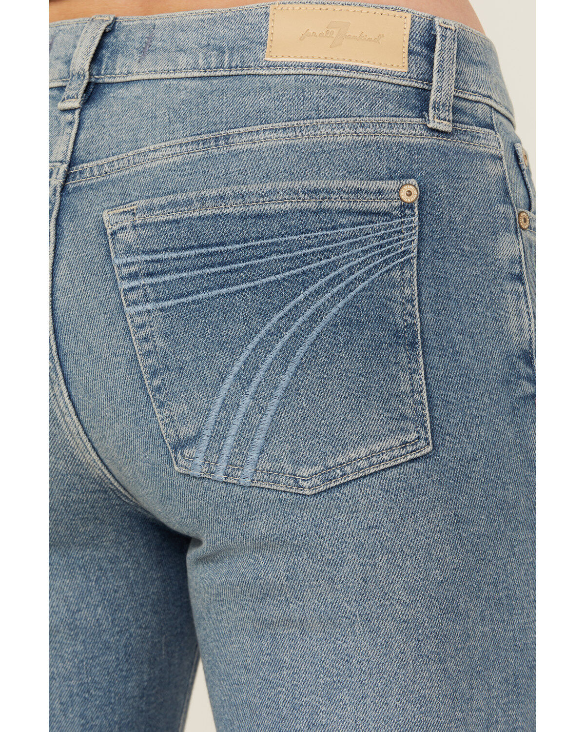 Image #2 - 7 For All Mankind Women's Be My Baby Medium Wash Mid Rise Tailorless Dojo Trouser Stretch Denim Jeans, , hi-res