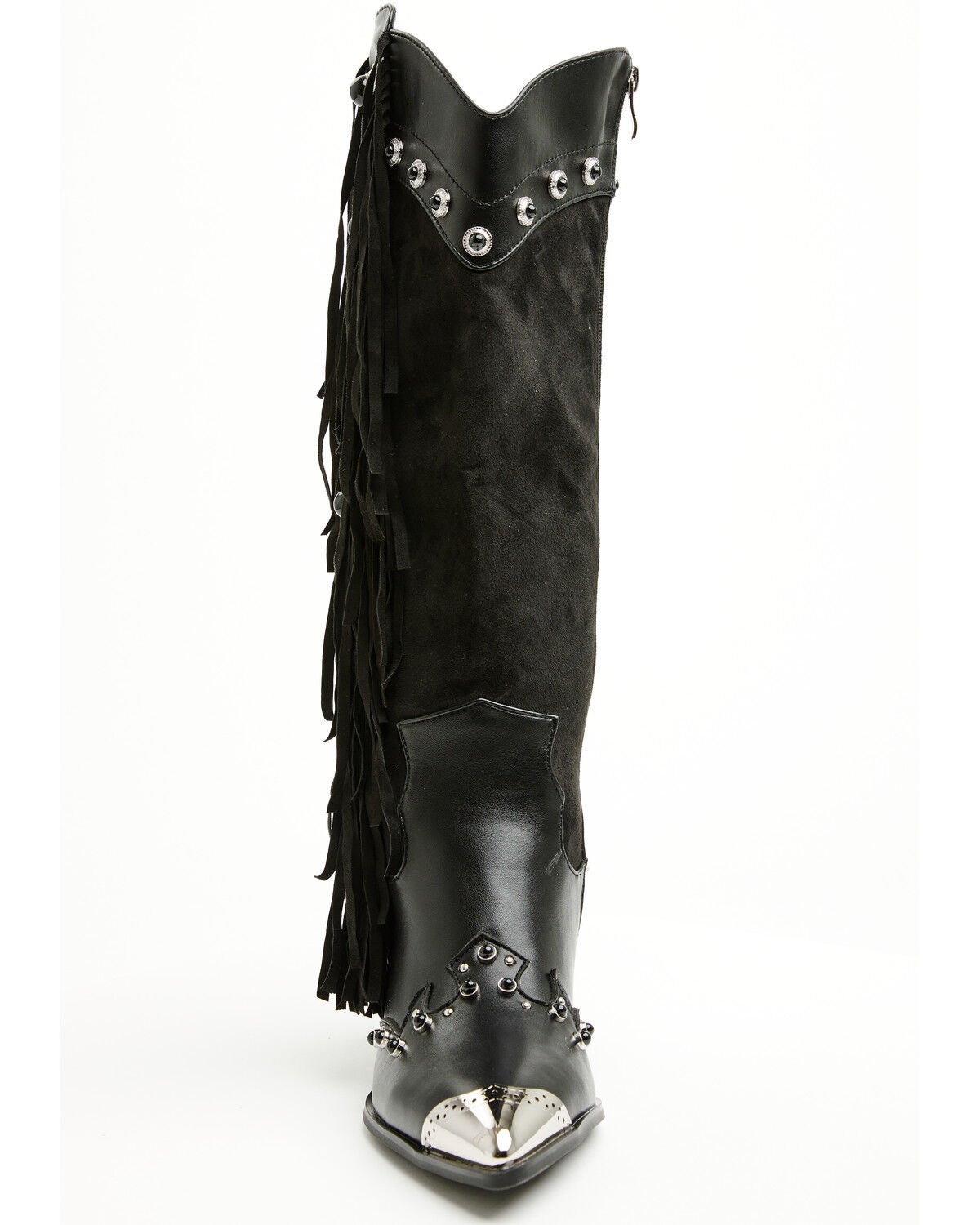 Image #4 - Azalea Wang Women's Pelagius Tall Fringe Western Boots - Round Toe, Black, hi-res