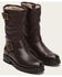 Image #1 - Frye Women's Dark Brown Natalie Mid Engineer Lug Shearling Boots, , hi-res