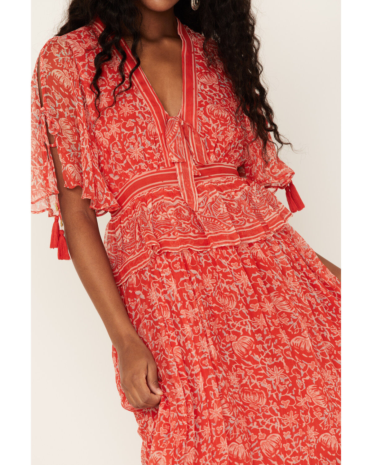 Image #3 - Cleobella Women's Laurel Floral Print Maxi Dress, Red, hi-res