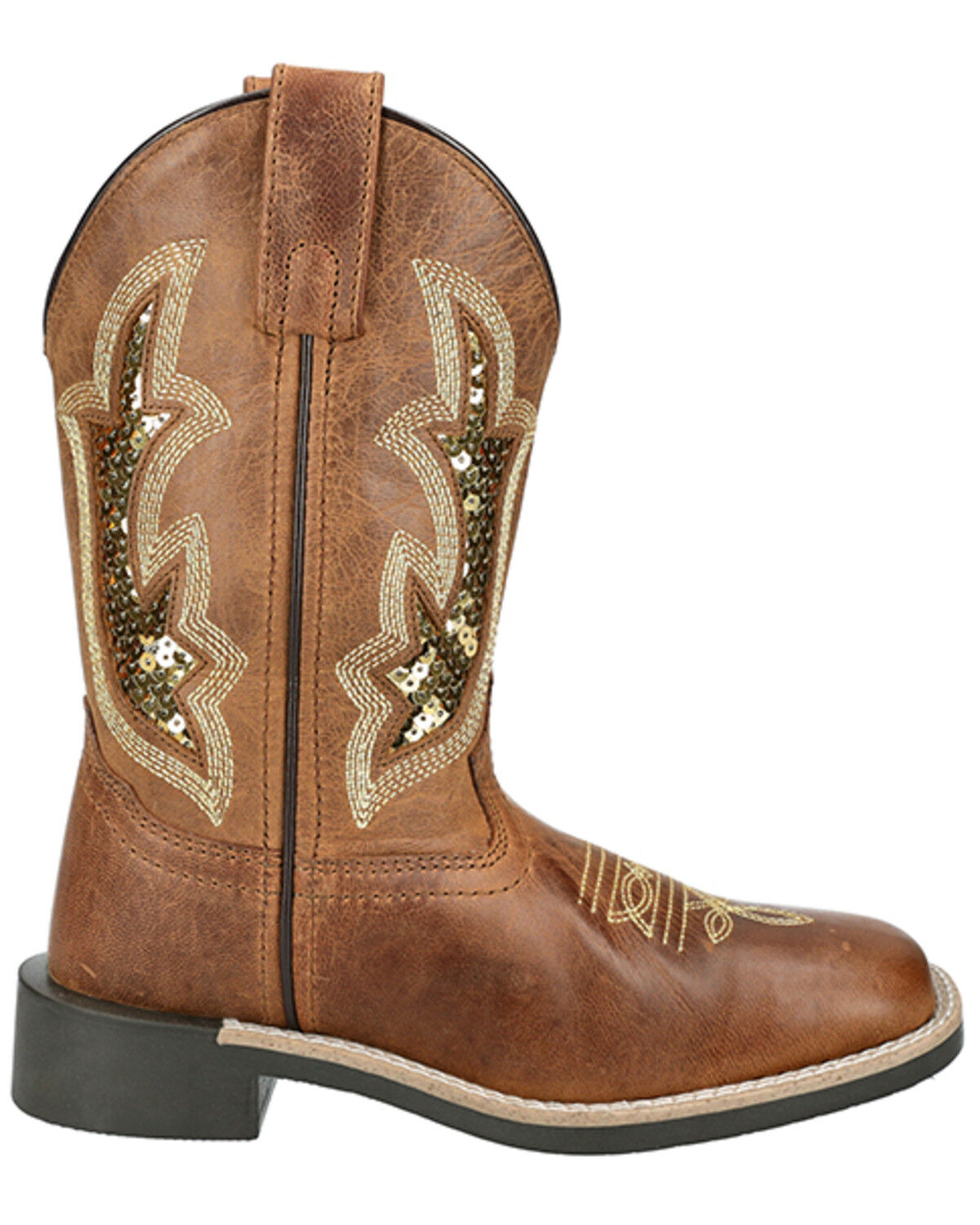Image #2 - Smoky Mountain Girls' Nevada Western Boots - Broad Square Toe, Brown, hi-res