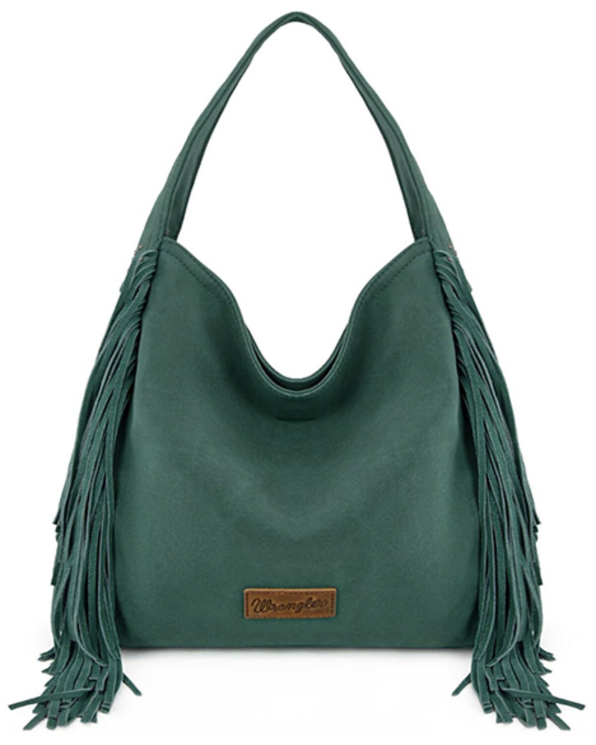 Wrangler Women's Shiloh Fringe Studded Hobo Bag, Turquoise, hi-res