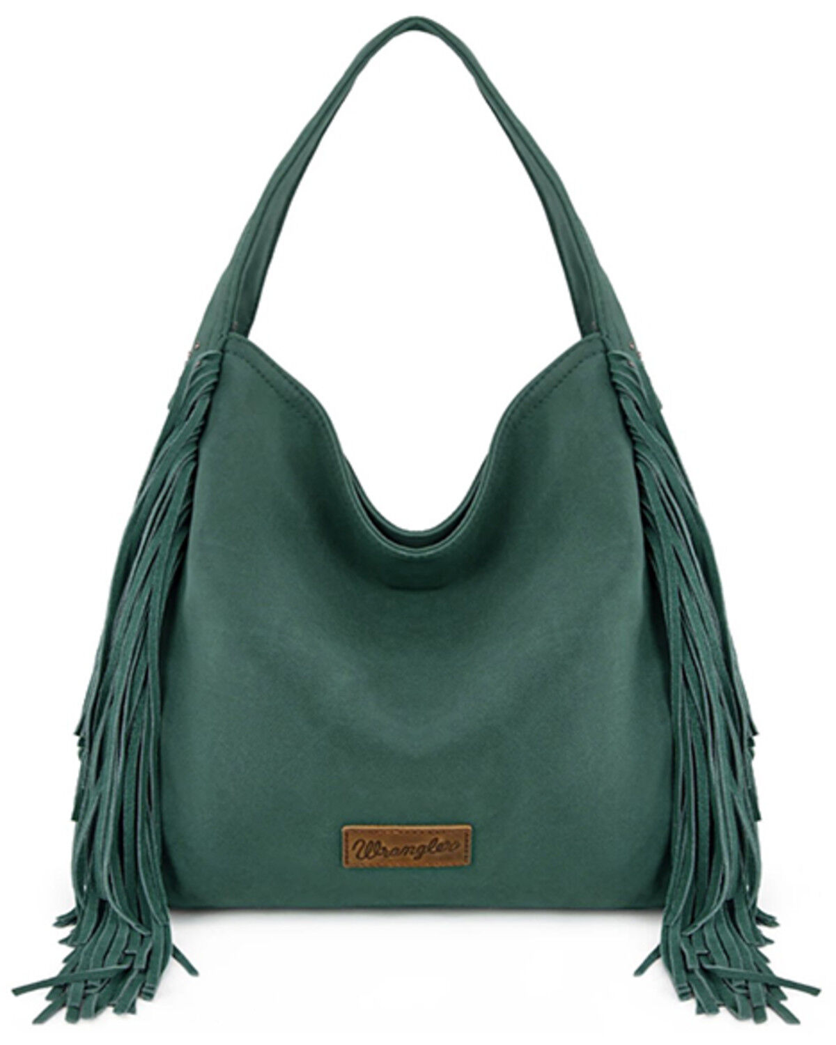 Image #1 - Wrangler Women's Shiloh Fringe Studded Hobo Bag, Turquoise, hi-res