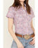 Rough Stock by Panhandle Women's Paisley Print Stretch Short Sleeve Western Pearl Snap Shirt, Multi, hi-res