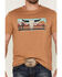 Rock & Roll Denim Men's Bull Skull Desert Graphic Short Sleeve T-Shirt , Mustard, hi-res
