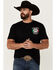 Image #2 - Cowboy Hardware Men's Triple Skull Short Sleeve Graphic T-Shirt, Black, hi-res