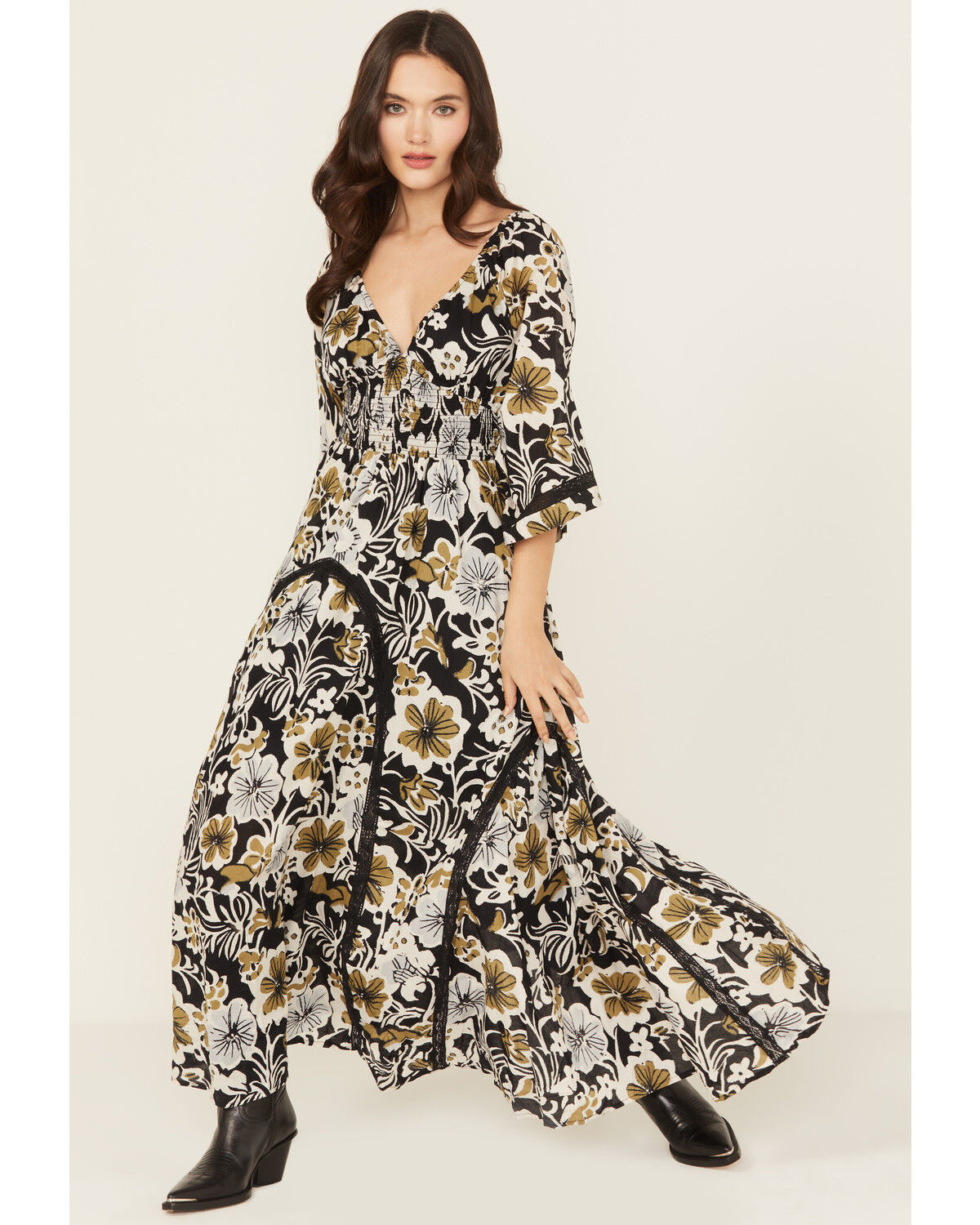 Image #2 - Free People Women's Dixie Floral Print Maxi Dress, Black, hi-res