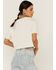 Panhandle Women's Desert Graphic Cropped Short Sleeve Boxy Tee , Ivory, hi-res