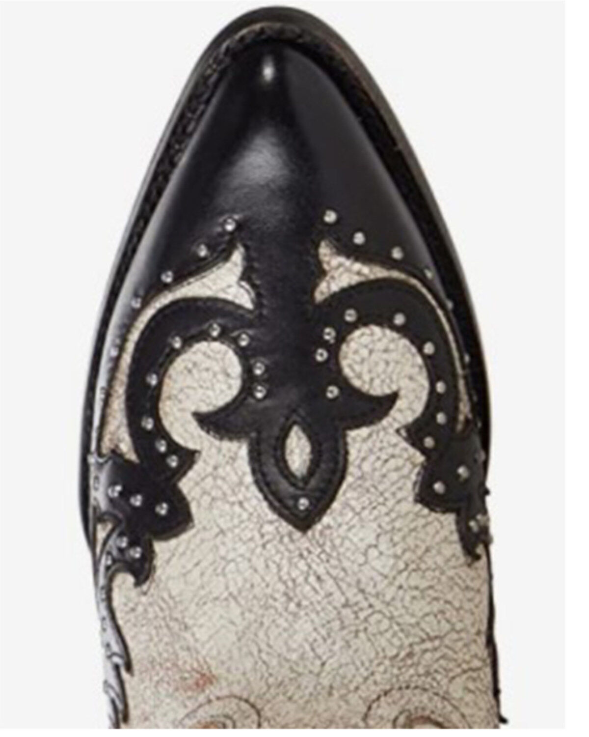Image #5 - Corral Women's Black Overlay & Studs Western Boots - Round Toe, Black/white, hi-res