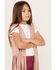 Fornia Girls' Fringe Faux Suede Vest, Pink, hi-res