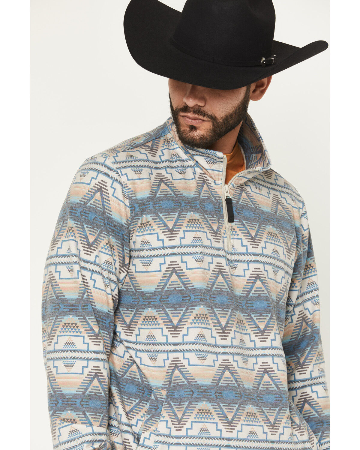 Image #2 - Rock & Roll Denim Men's Southwestern Print Pullover, Tan, hi-res