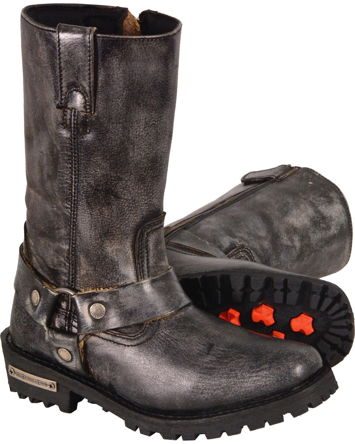 grey distressed boots