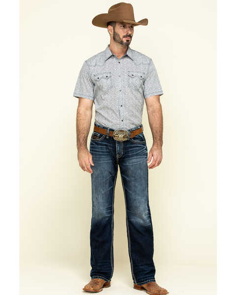 Image #6 - Cody James Men's Chevron Floral Print Short Sleeve Western Shirt - Big , , hi-res
