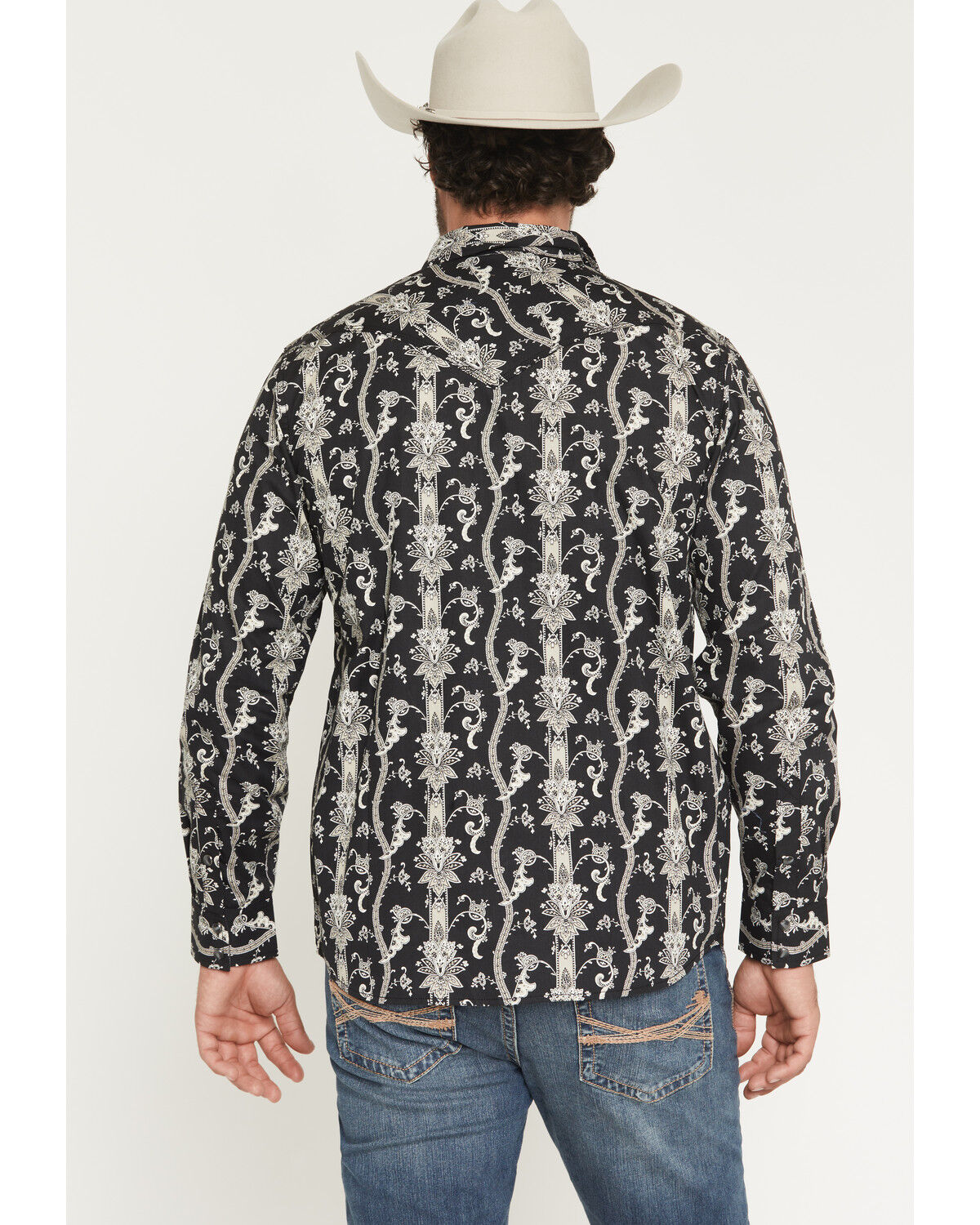 Moonshine Spirit Men's Twenty Four Seven Floral paisley Print Long Sleeve Snap Western Shirt