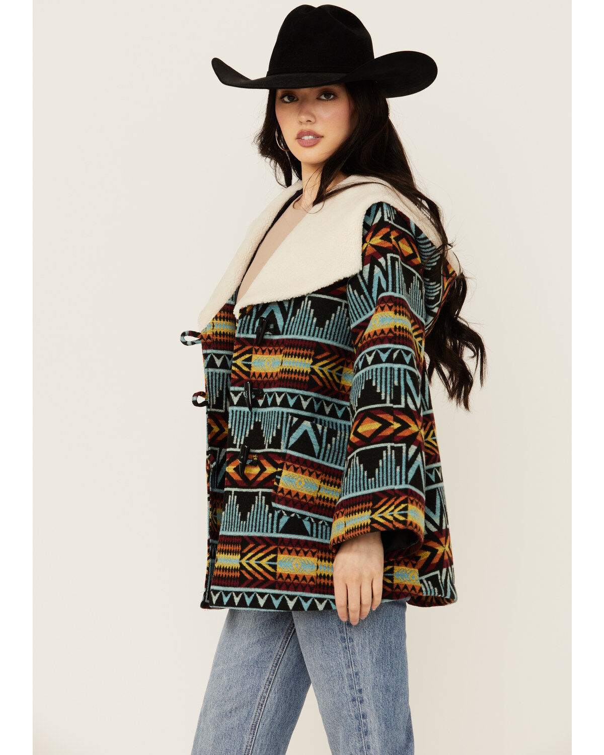 Image #2 - Panhandle Women's Southwestern Print Jacket, Black, hi-res