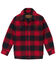 Image #1 - Wrangler Boys' Buffalo Plaid Print Long Sleeve Snap Shirt Jacket, Red, hi-res