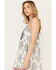Image #2 - Angie Women's Halter Border Print Tier Mini Dress, Ivory, hi-res