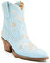 Image #1 - Dingo Women's Primrose Embroidered Leather Western Fashion Booties - Snip Toe, Blue, hi-res