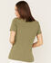 Image #4 - Wrangler Women's Boot Barn Exclusive Wild & Free Desert Scene Logo Short Sleeve Graphic Tee, Green, hi-res