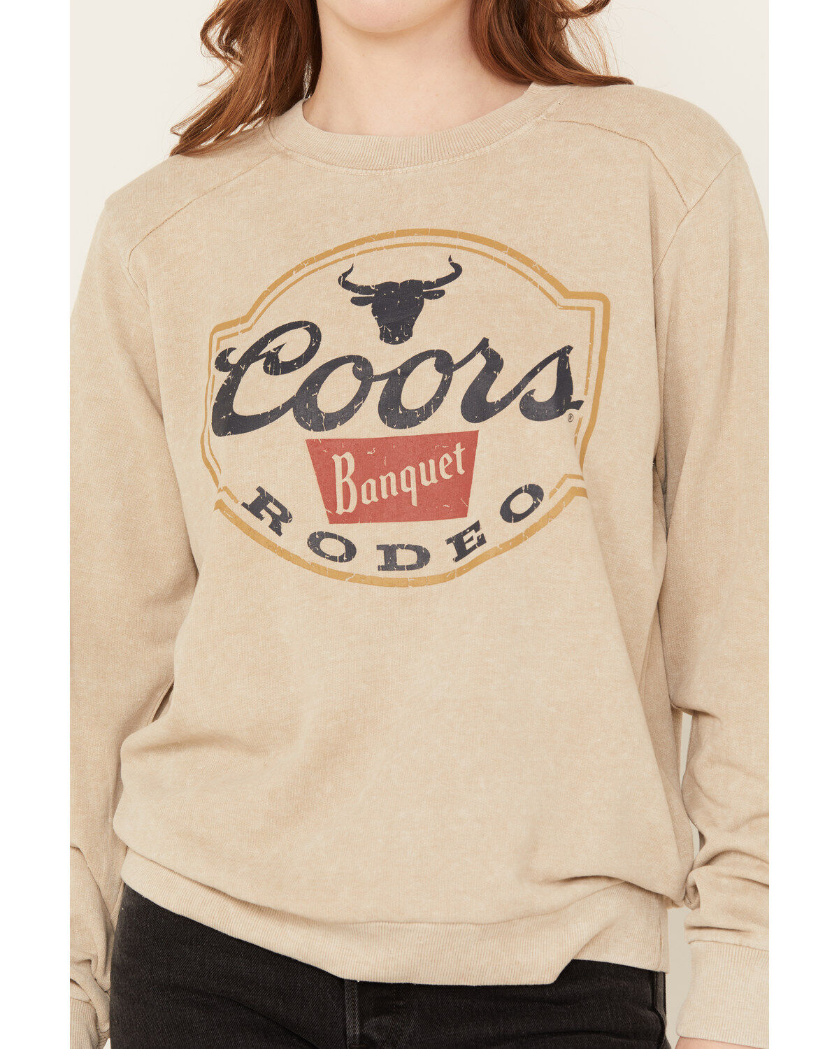 Image #3 - Coors Women's Banquet Logo Crewneck Sweatshirt, Sand, hi-res
