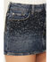 Image #2 - 7 For All Mankind Women's Dark Wash Elena Embellished Micro Mini Skirt, Dark Wash, hi-res