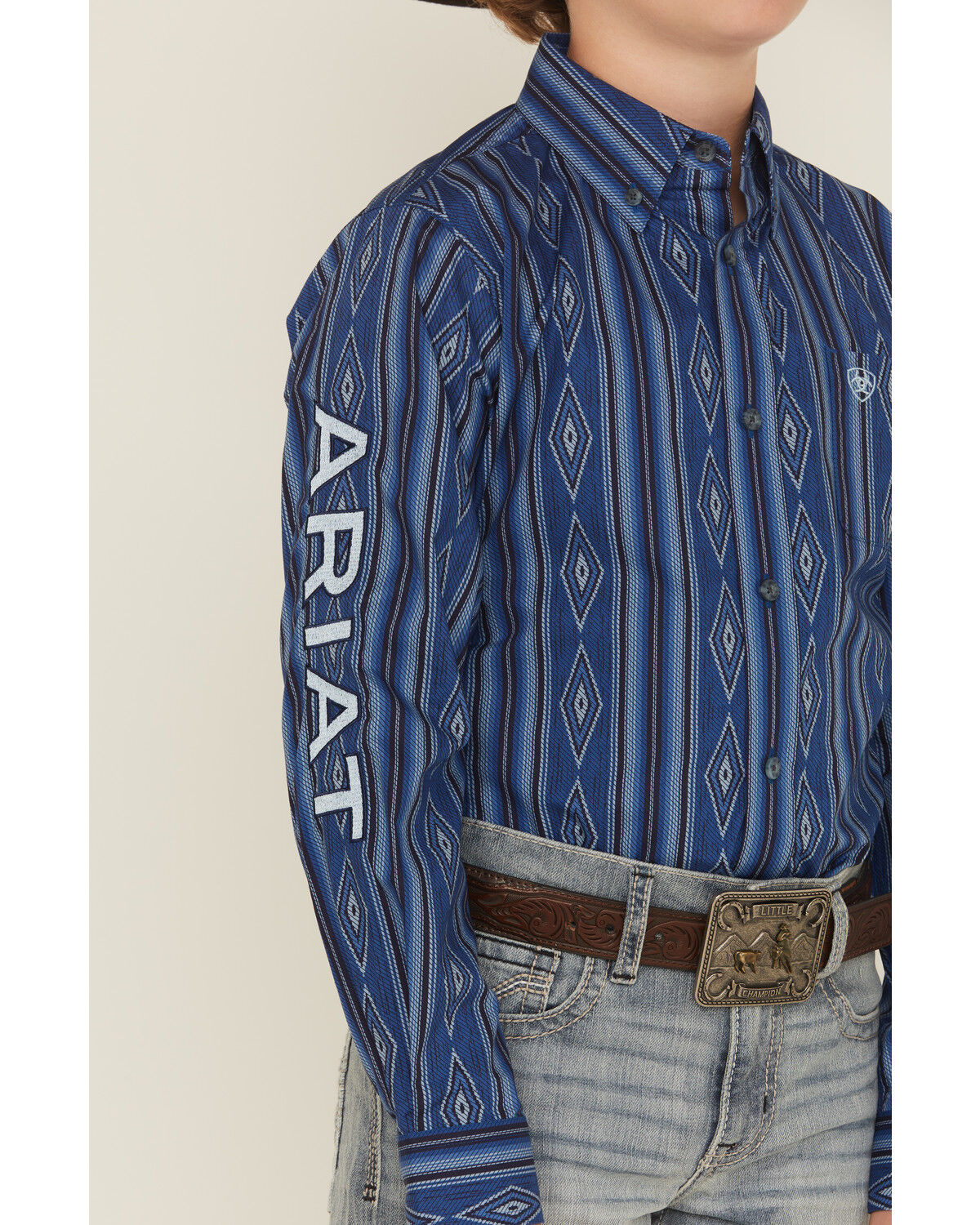 Ariat Boys' Southwestern Striped Long Sleeve Button-Down Western Shirt