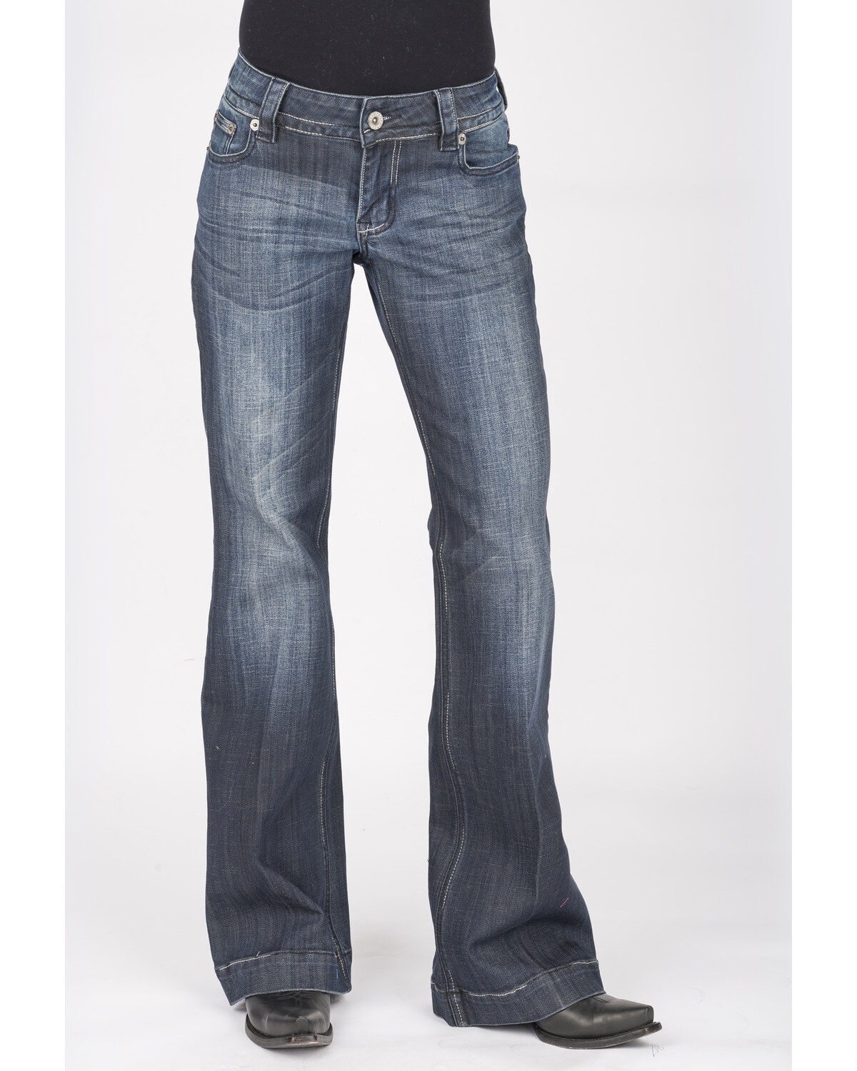 Image #2 - Stetson Women's Dark 214 Trouser Fit Jeans, , hi-res