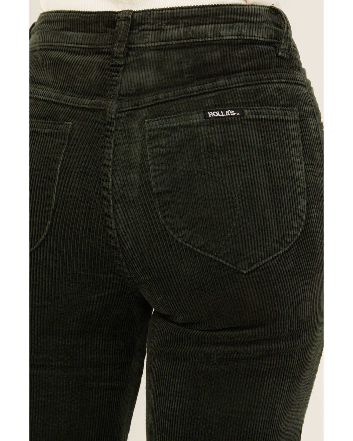Image #4 - Rolla's Women's High Rise Eastcoast Corduroy Stretch Flare Jeans, Dark Green, hi-res