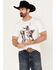 Image #1 - RANK 45® Men's Neil Holmes Bull Rider Short Sleeve Graphic T-Shirt, White, hi-res