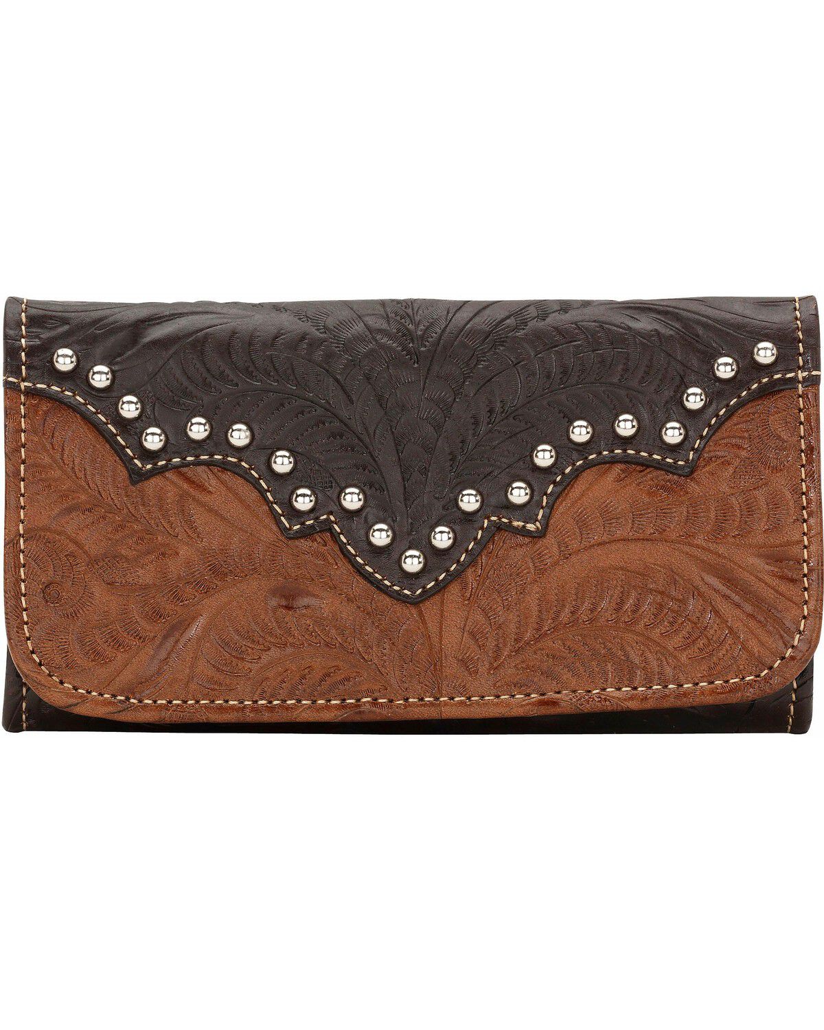 American West Annie's Secret Tri-Fold Wallet, Antique Brown, hi-res