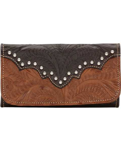 American West Annie's Secret Tri-Fold Wallet, Antique Brown, hi-res