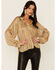 Image #1 - Revel Women's Paisley Print Long Sleeve Woven Chiffon Peasant Top  , Gold, hi-res