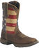 Image #1 - Durango Lady Rebel American Flag Western Performance Boots - Broad Square Toe, Brown, hi-res