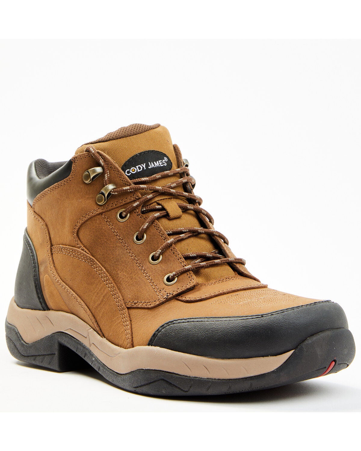 Cody James Men's 5" Endurance Soft Song Shin Buff Lace-Up Work Boots - Soft Toe, Tan, hi-res