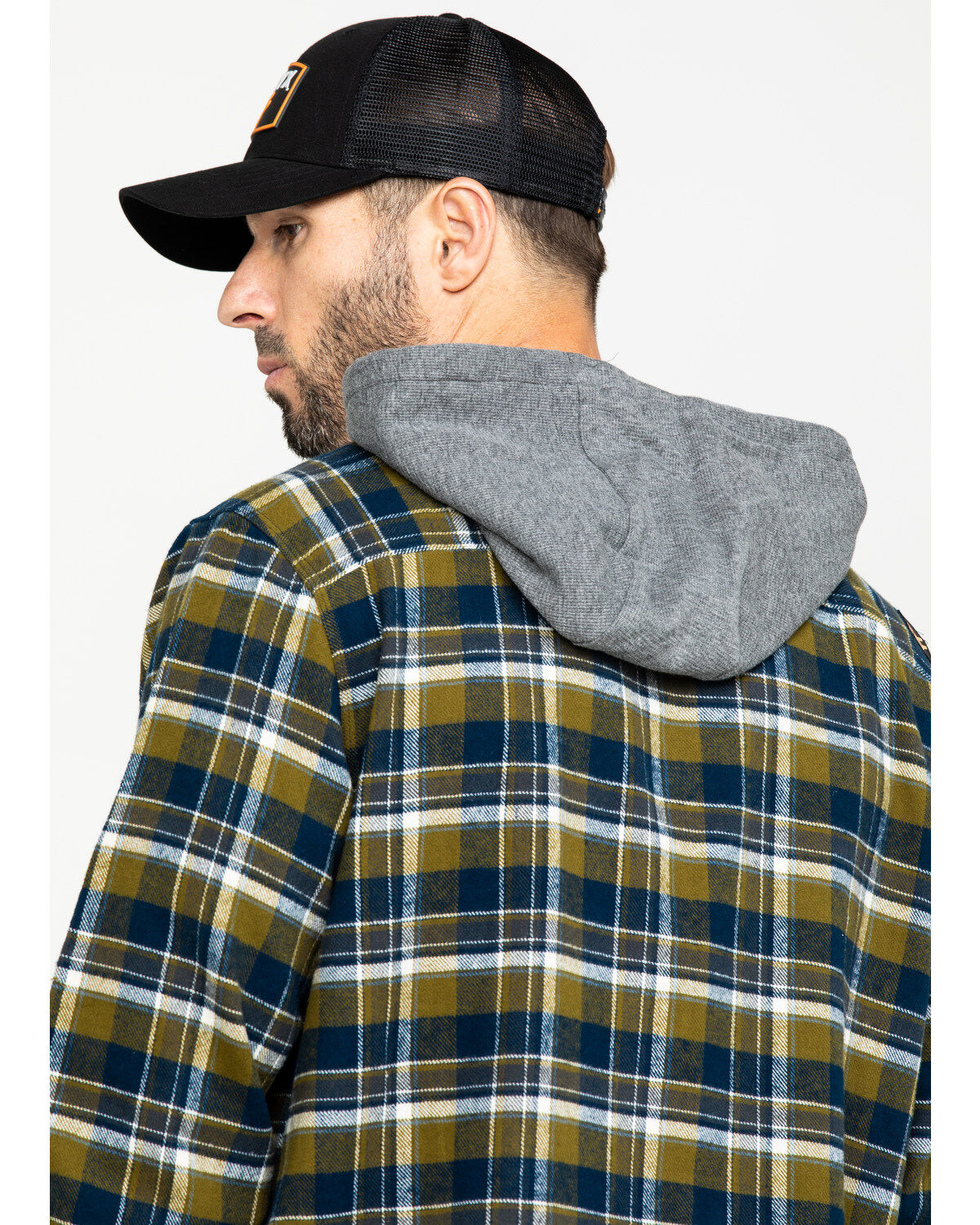 Image #5 - Hawx Men's Grey Hooded Flannel Shirt Work Jacket - Tall, , hi-res