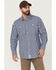 Resistol Men's Haven Small Plaid Print Long Sleeve Button Down Western Shirt , Navy, hi-res