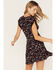 Idyllwind Women's Floral Print Ruched Dress, Black, hi-res