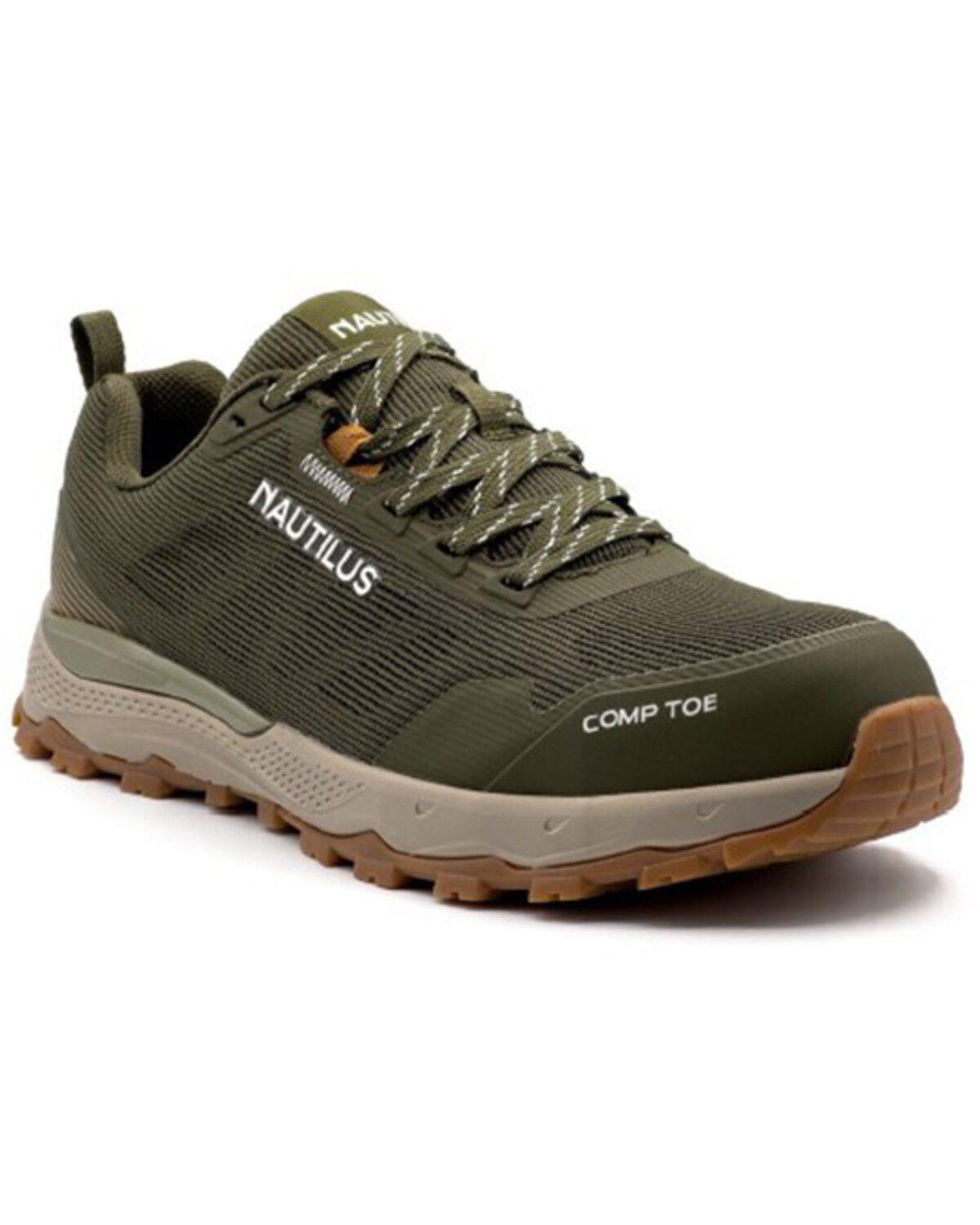 Image #1 - New Balance Men's Nautilus Trillium Work Shoes - Composite Toe, Olive, hi-res