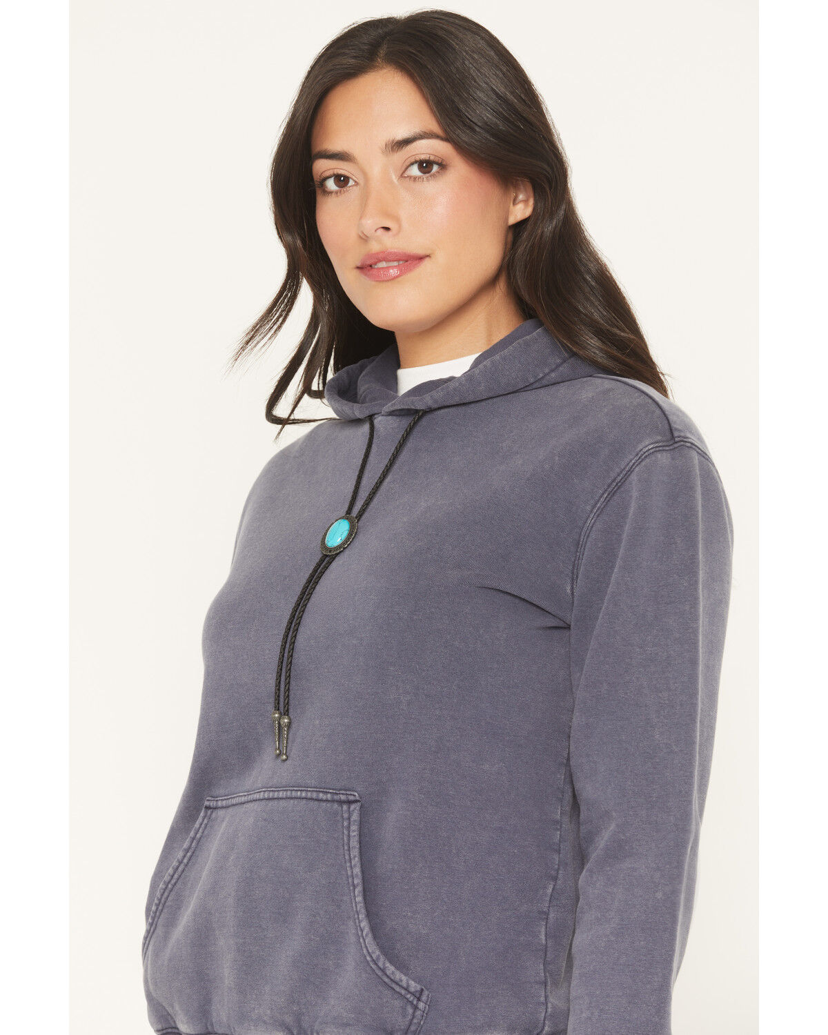 Image #2 - Shyanne Women's Bolo Tie Hoodie, Indigo, hi-res