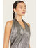 Image #2 - Show Me Your Mumu Women's Jasmine Halter Neck Sleeveless Mini Dress, Silver, hi-res