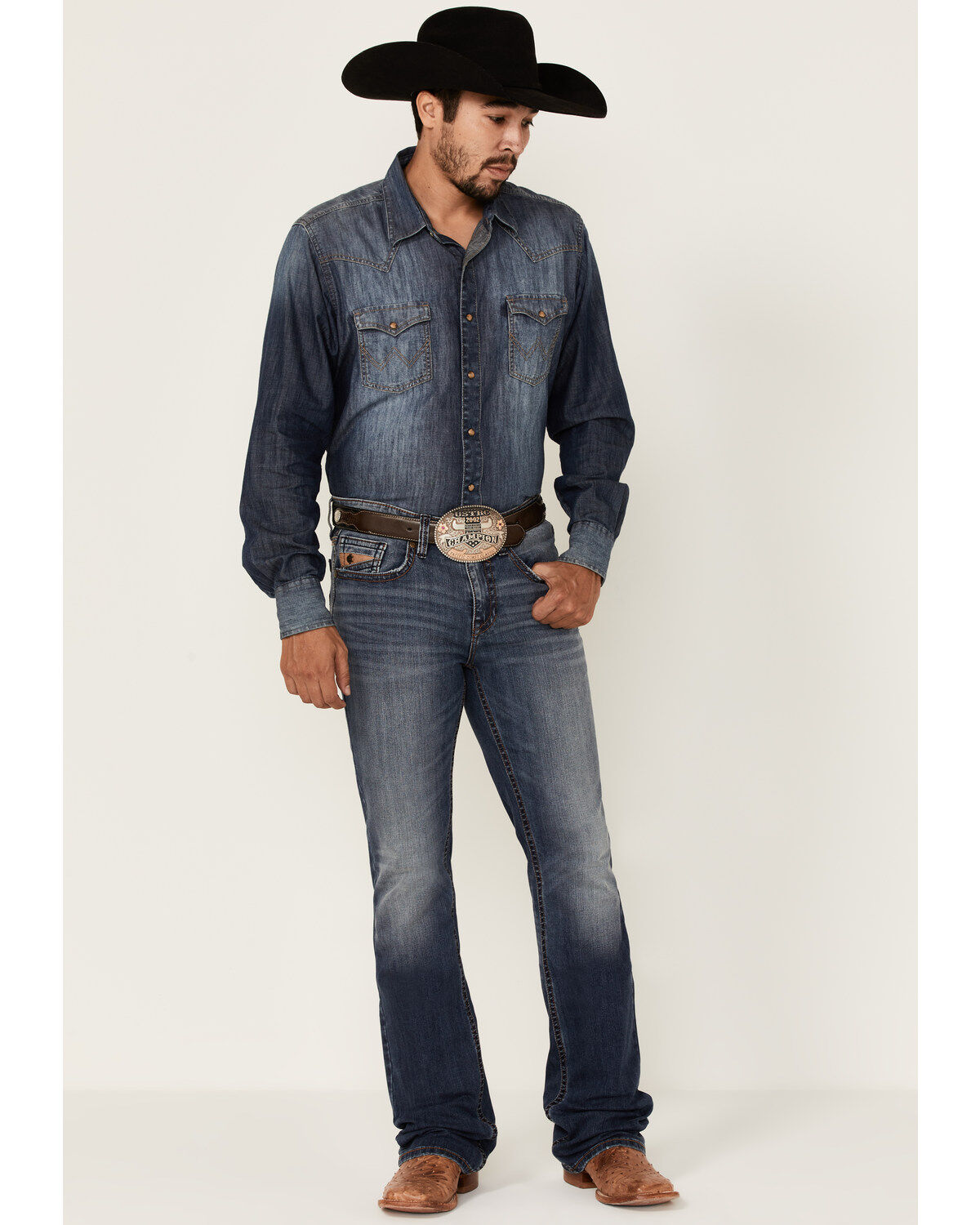 Image #1 - Cody James Core Men's Yuma Wash Wyatt Slim Bootcut Performance Stretch Denim Jeans, Blue, hi-res
